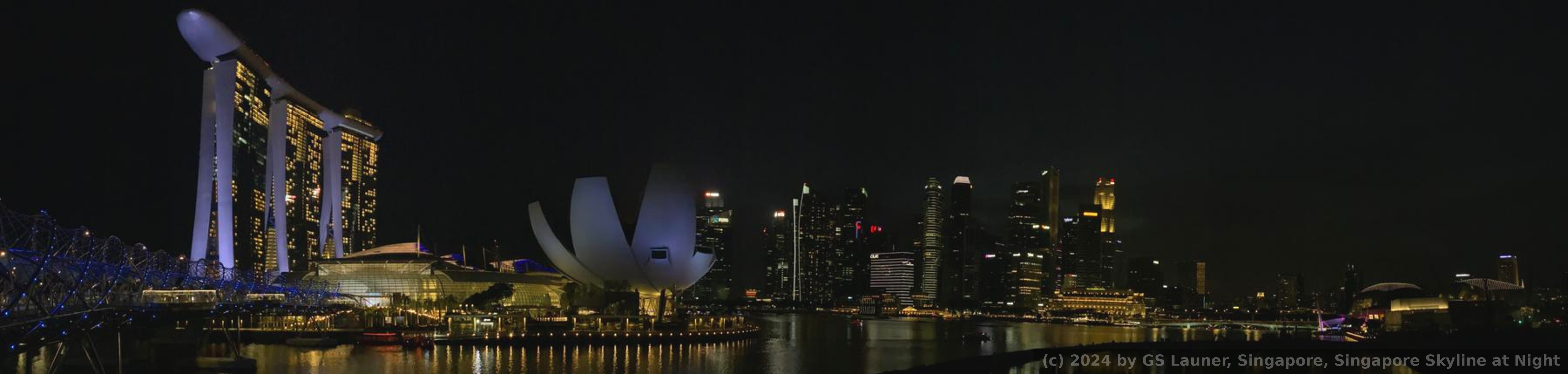 Singapore Skyline at Night in Singapore, Singapore