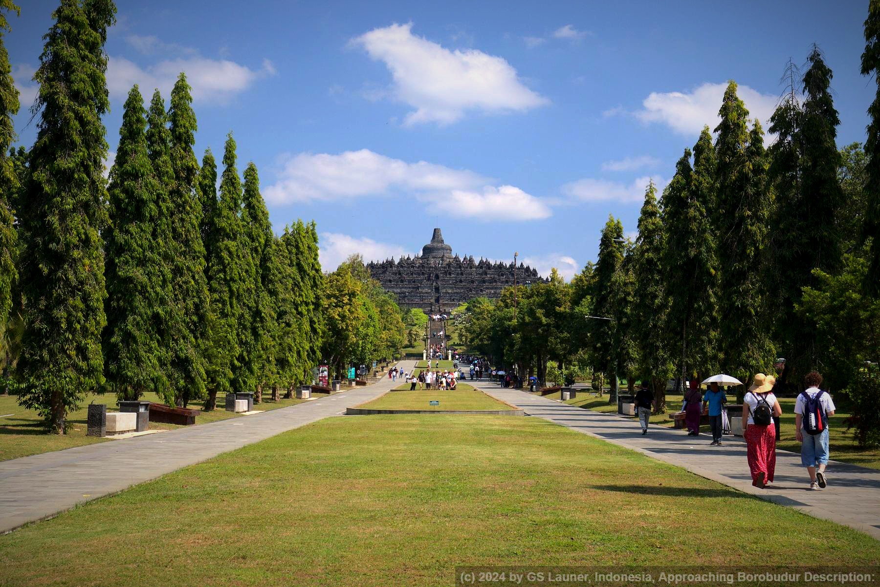 Approaching Borobudur  Description: in Borobudur, Indonesia