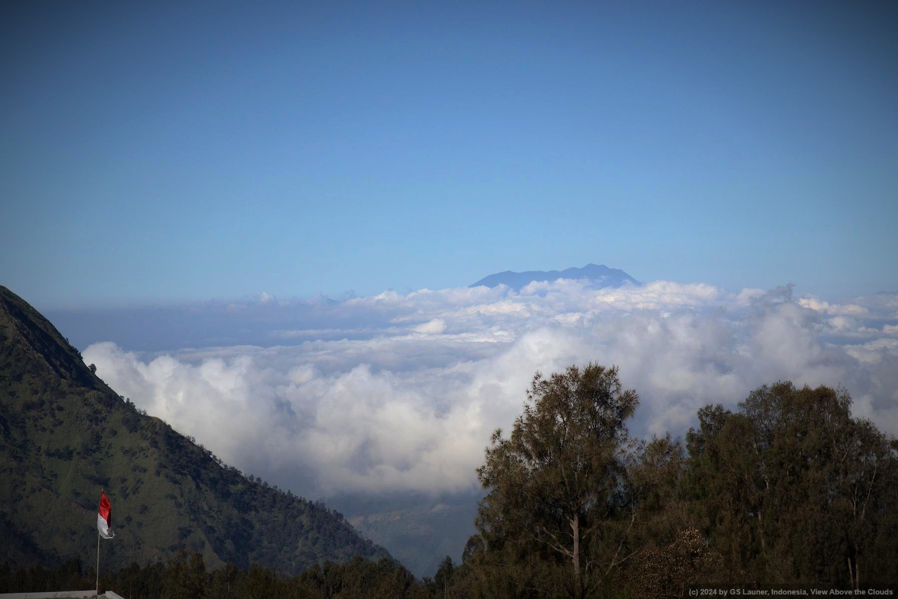 View Above the Clouds in East Java, Indonesia
