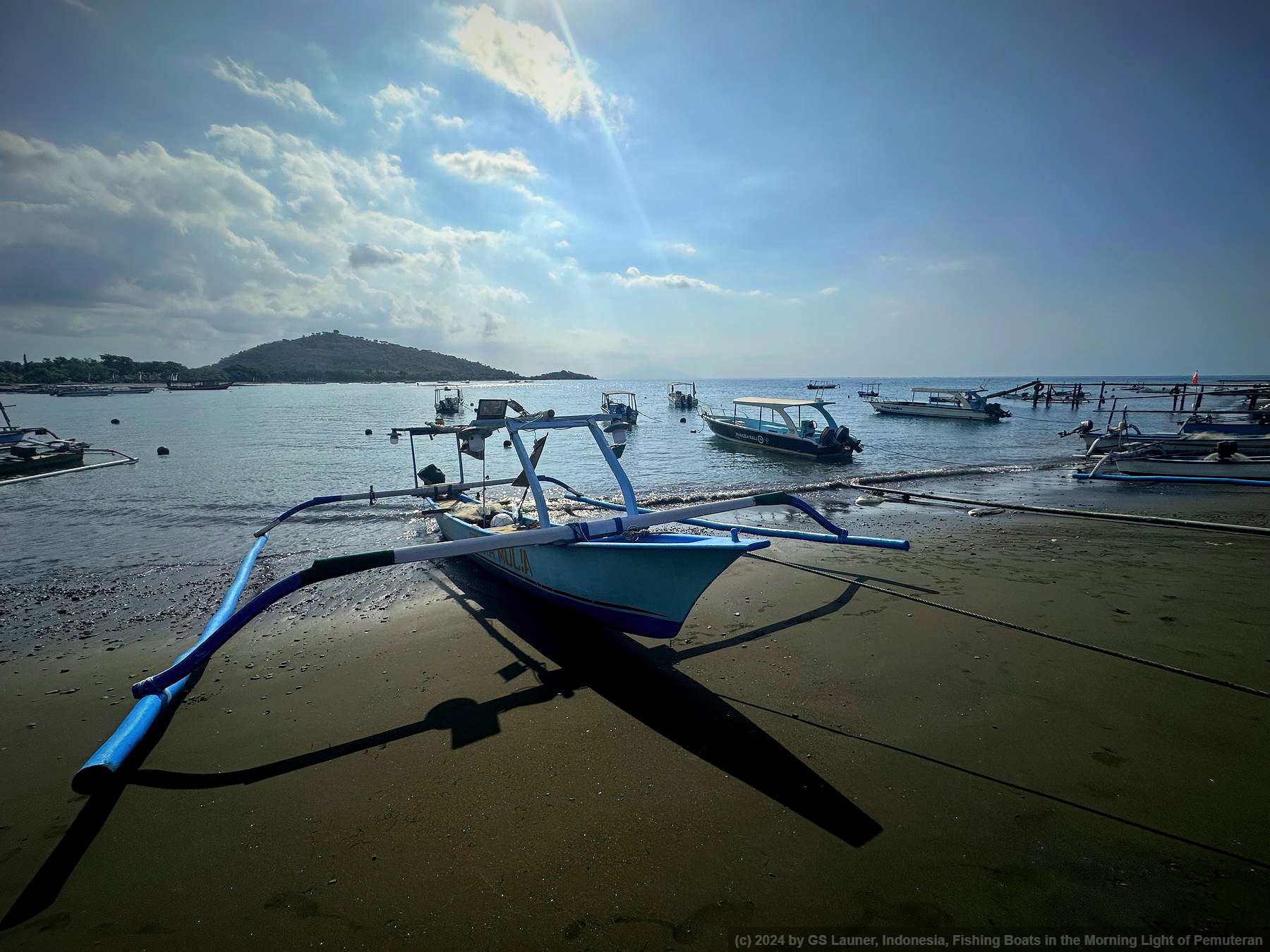 Fishing Boats in the Morning Light of Pemuteran in West Bali, Indonesia