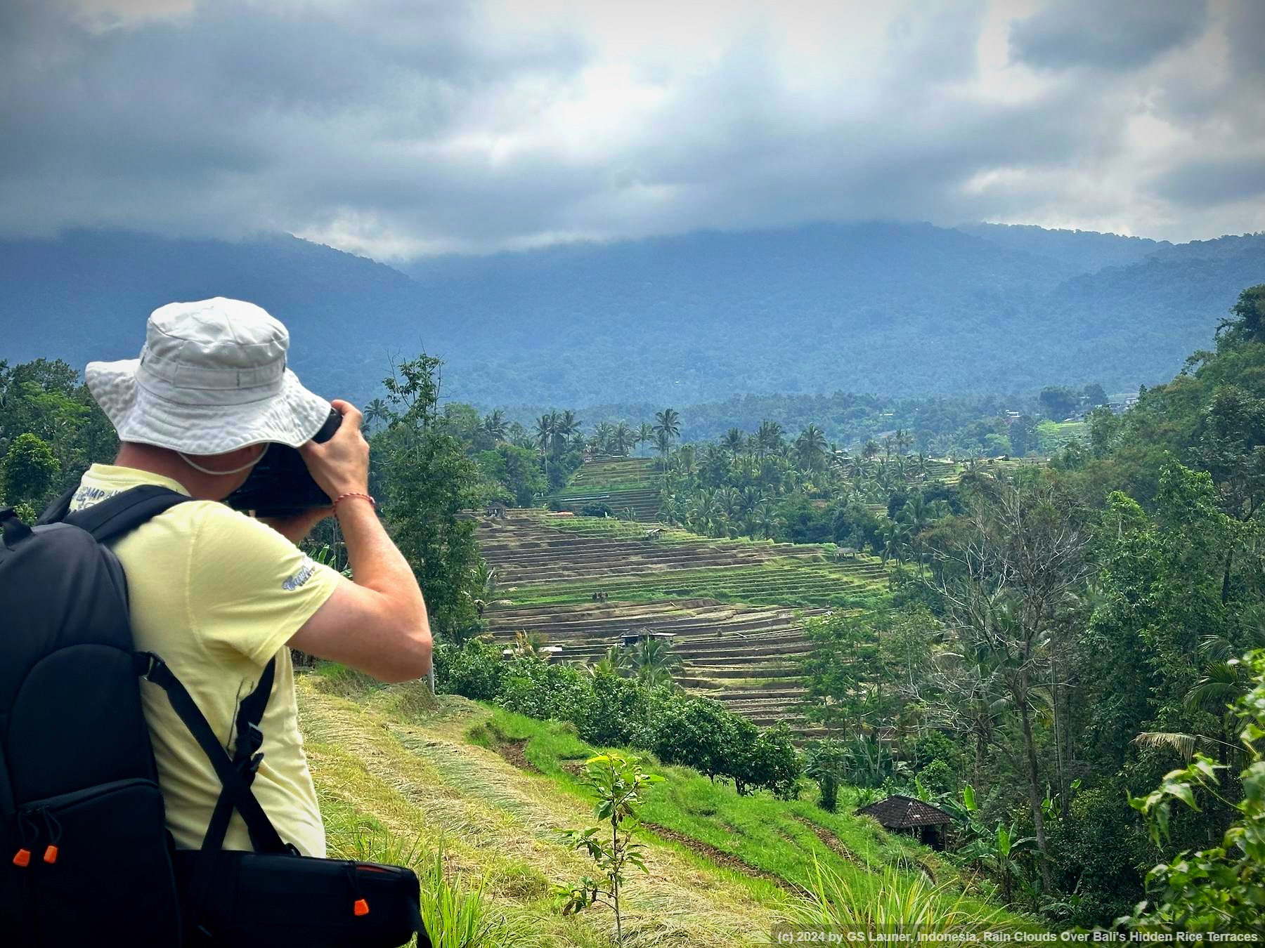 Rain Clouds Over Bali's Hidden Rice Terraces in Empalan Valley, Indonesia