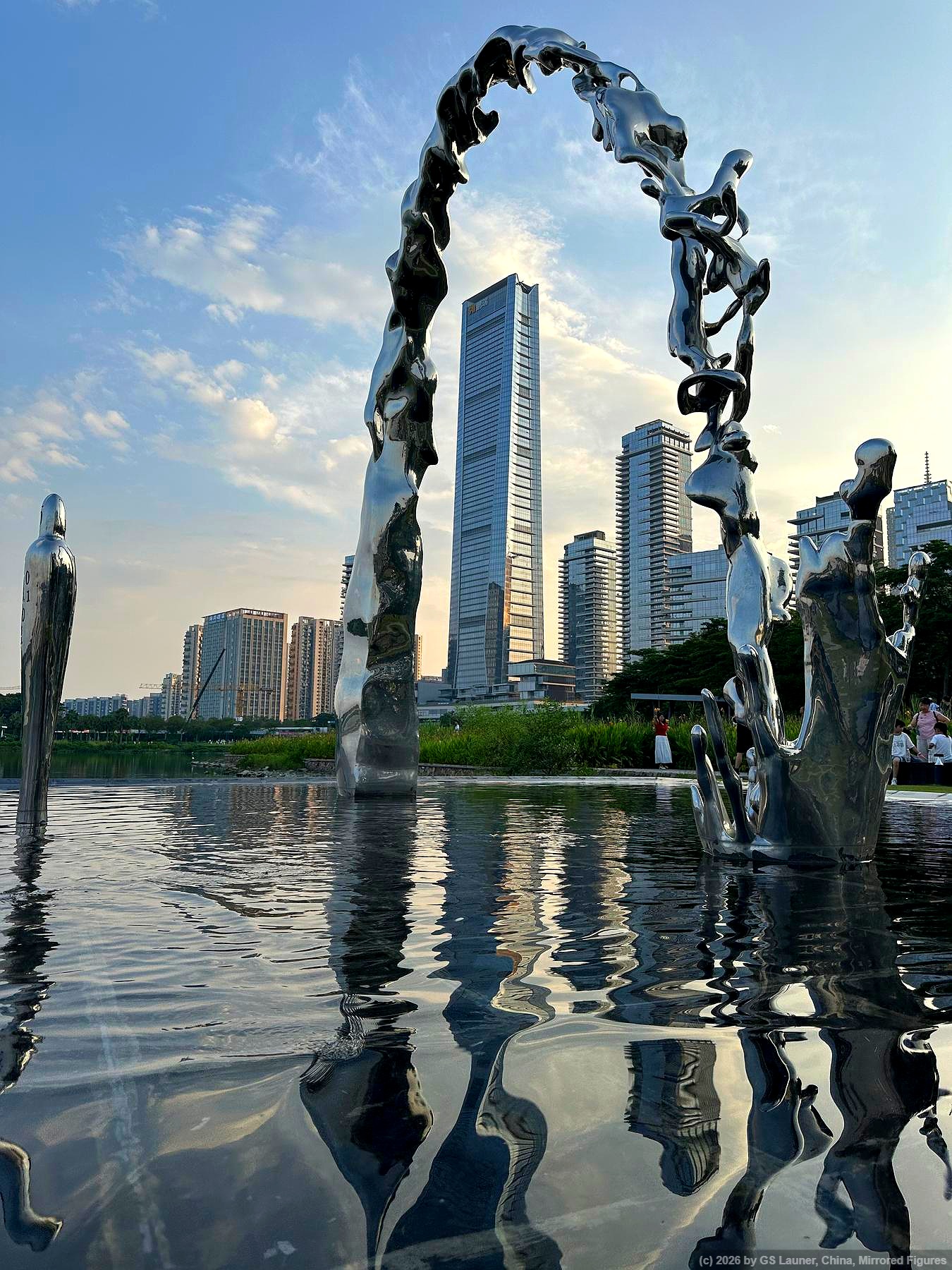 Mirrored Figures in Shenzhen Talent Park, Nanshan, Shenzhen, Guangdong, China, China