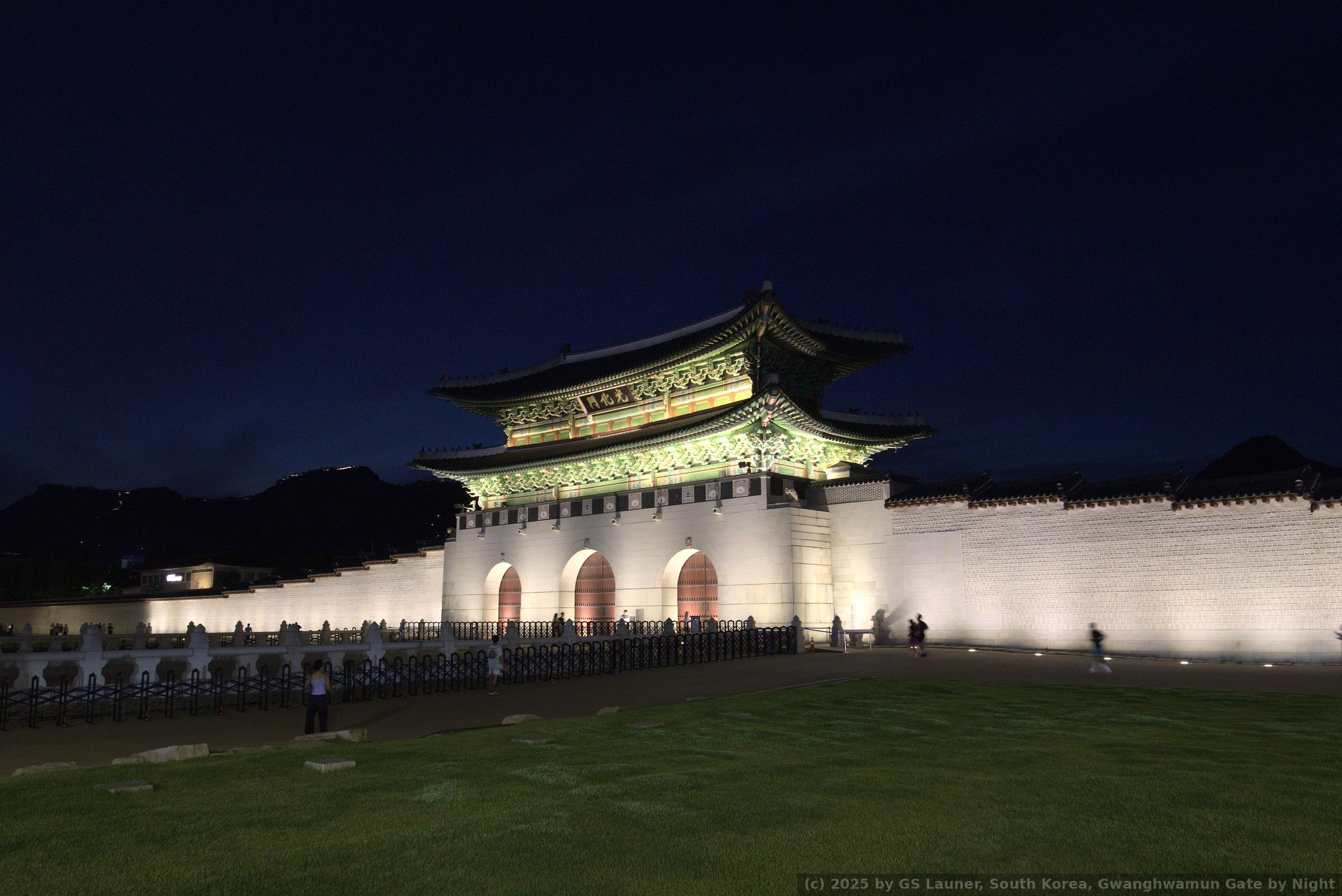 Gwanghwamun Gate by Night in Seoul, South Korea